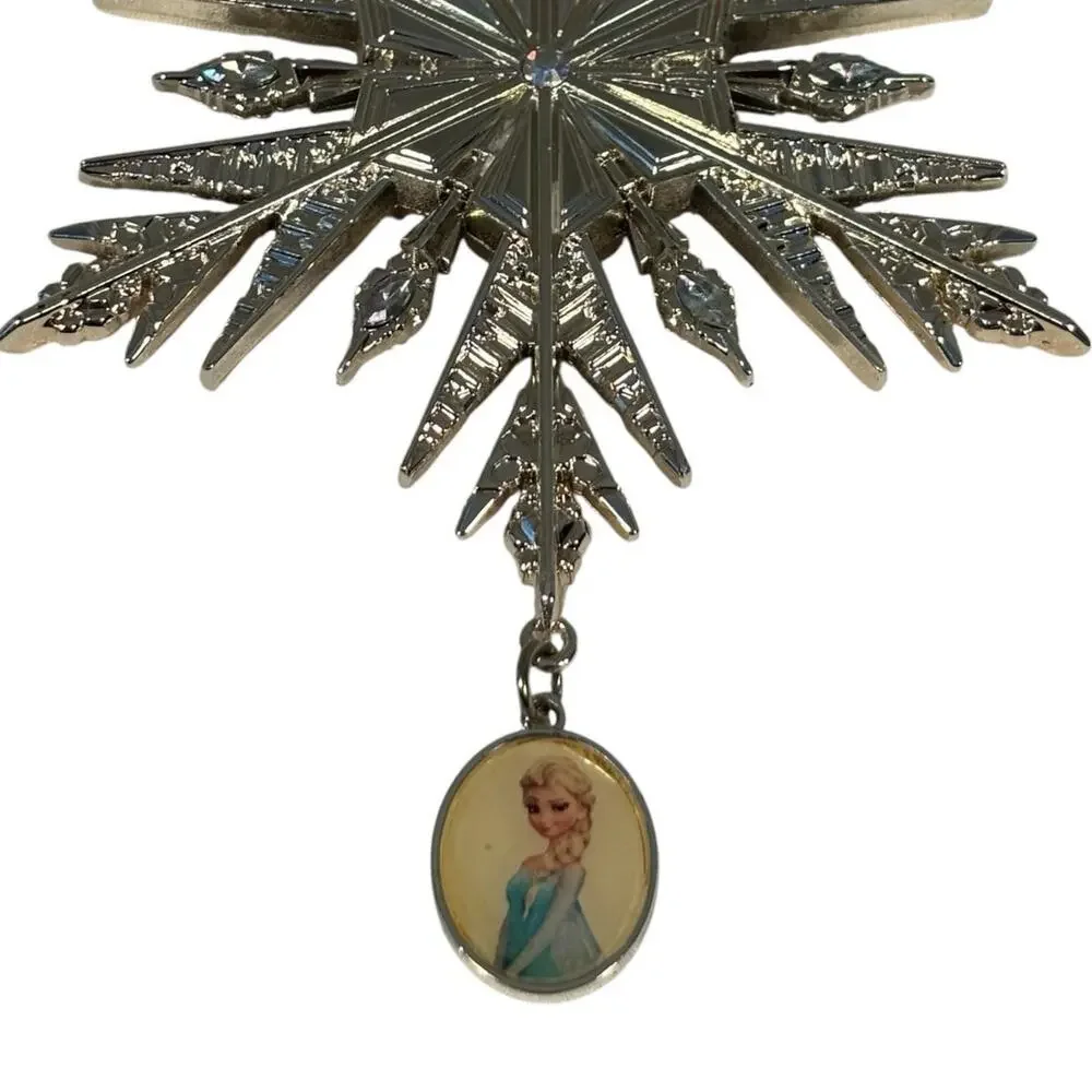 Lenox Disney Frozen Elsa Snowflake Silver Rhinestone Metallic Christmas Ornament